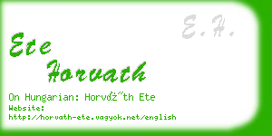 ete horvath business card